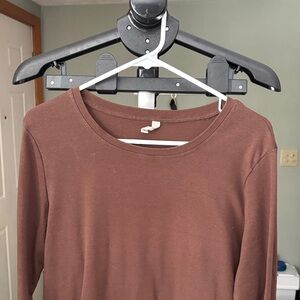 Classic Brown Long Sleeve Women's Top